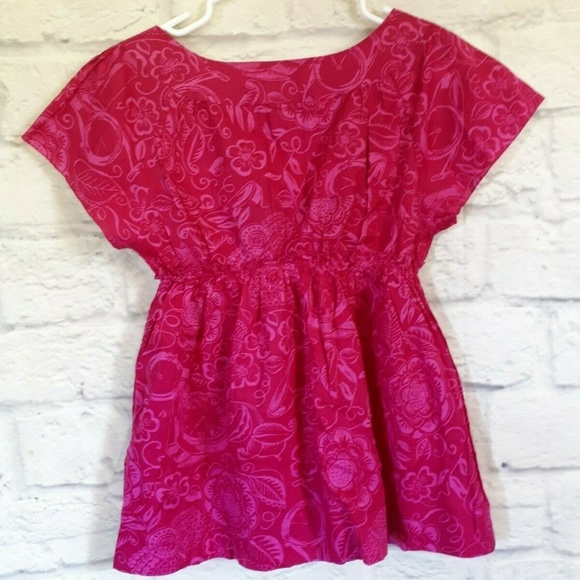 NEW Expressions Hot Pink Floral Blouse Top - Picture 3 of 6